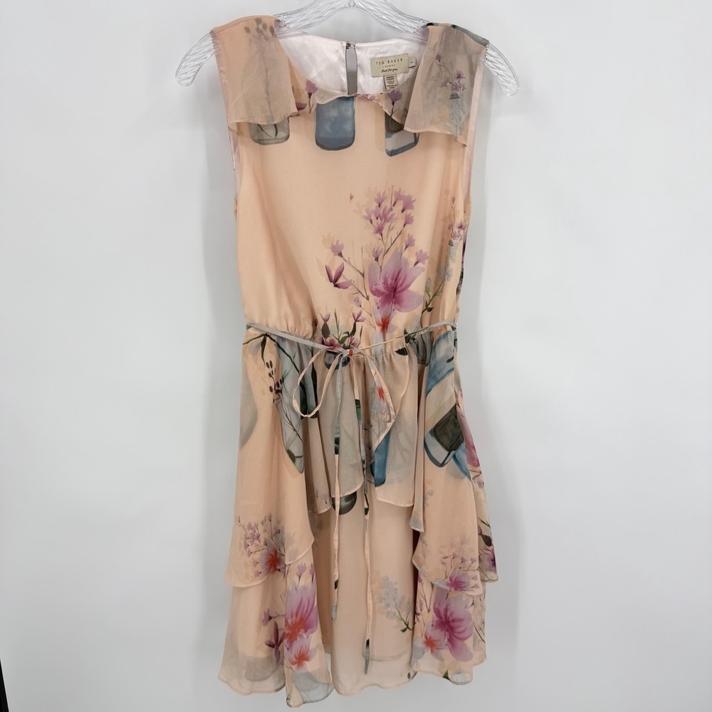 Ted Baker London CHELSIE Water Bottle Print Dress Size 1, XS - Picture 3 of 14